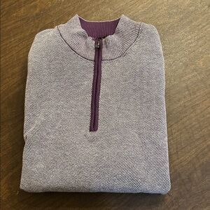 Robert Graham Quarter Zip Turtleneck Wool Blend Sweater